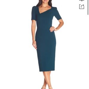 Dress the Population Ruth Asymmetrical Neck Dress